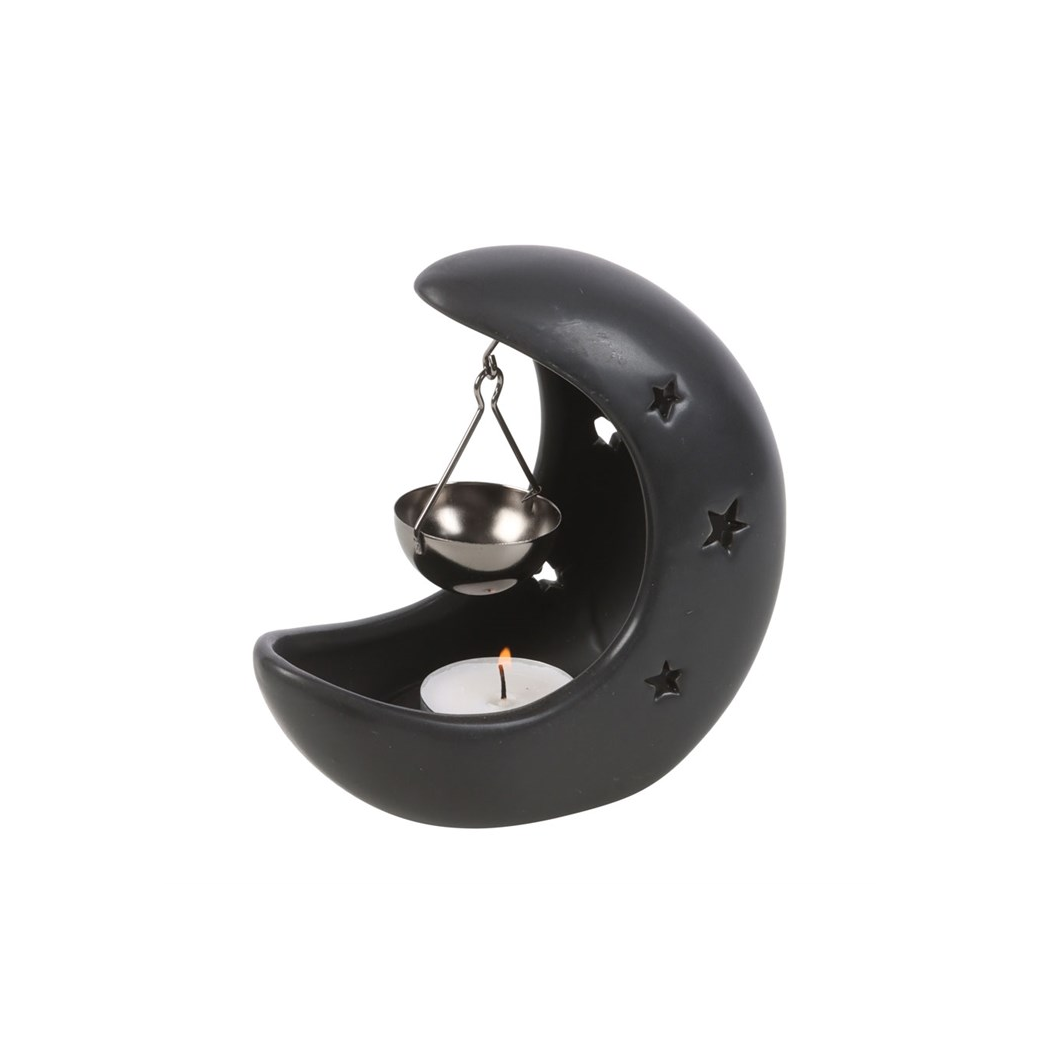 Black Crescent Moon Hanging Oil Burner - Image 3
