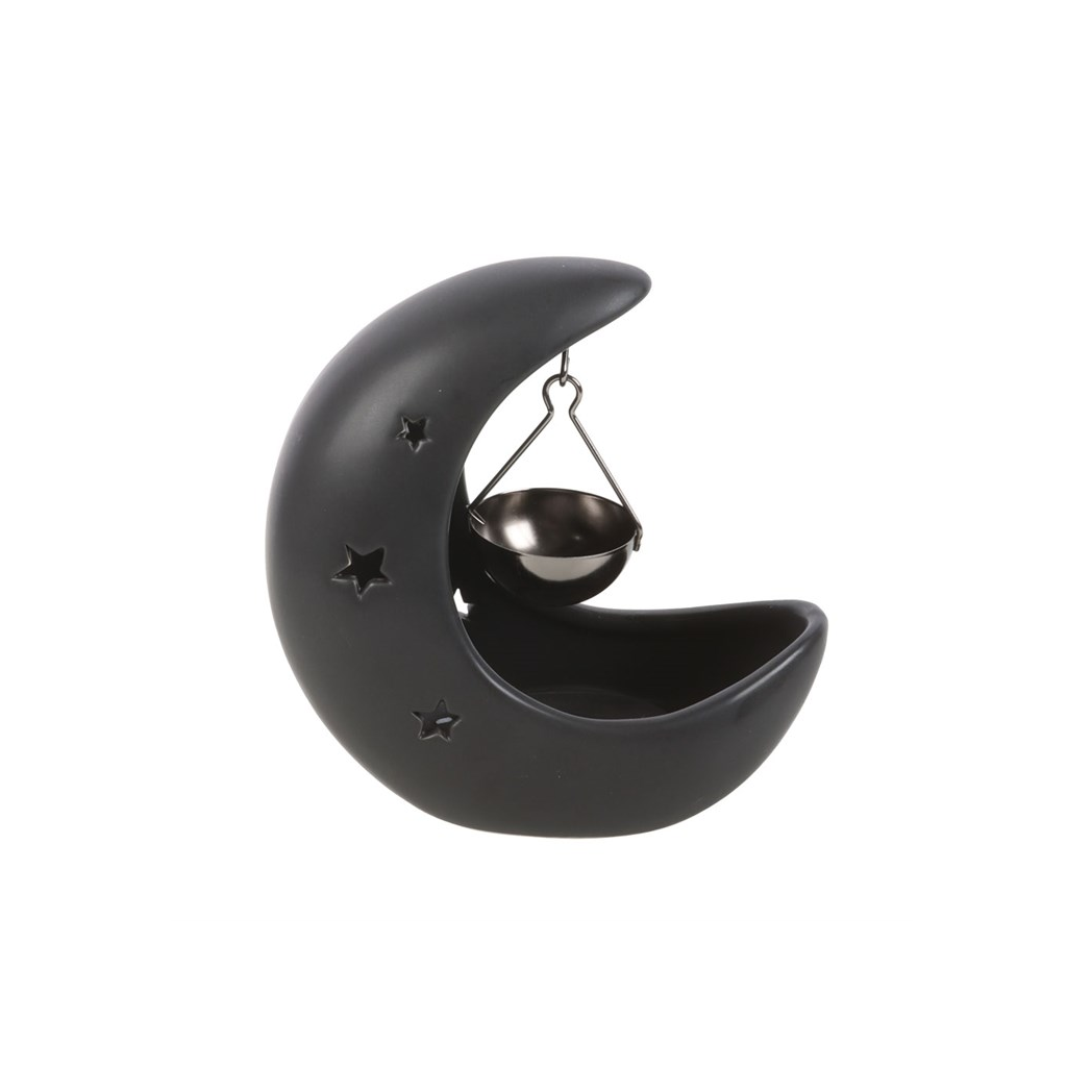 Black Crescent Moon Hanging Oil Burner - Image 4